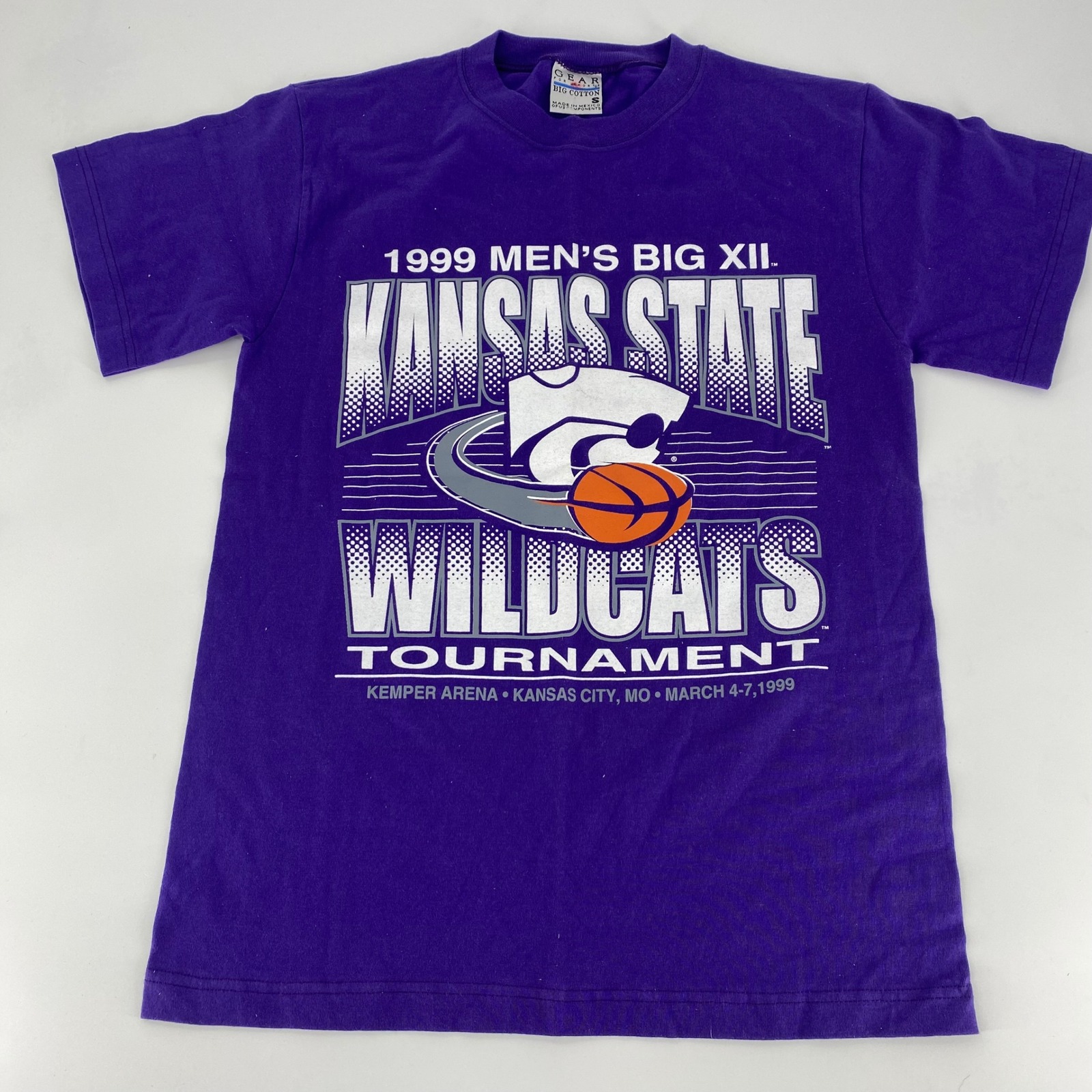 1999 Kansas State Wildcats Mens Big Xii Tournament Purple T Shirt Size S